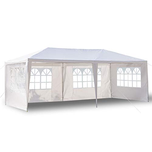 Outvita Outdoor Party Tent, Patio Wedding Gazebo Waterproof White Canopy with Sidewalls Party Wedding Tent Cater Events Pavilion Beach BBQ (10'x20')