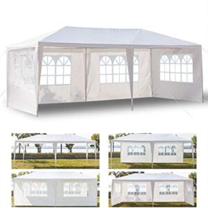 Outvita Outdoor Party Tent, Patio Wedding Gazebo Waterproof White Canopy with Sidewalls Party Wedding Tent Cater Events Pavilion Beach BBQ (10'x20')