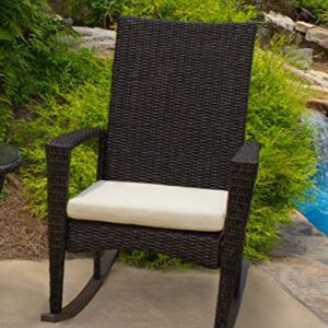 Tortuga Outdoor Bayview Patio Rocking Chair, 35 1/2'' D x 28'' W x 40 1/2'' H, Pecan