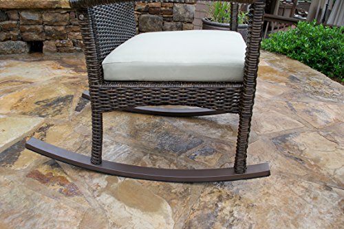 Tortuga Outdoor Bayview Patio Rocking Chair, 35 1/2'' D x 28'' W x 40 1/2'' H, Pecan