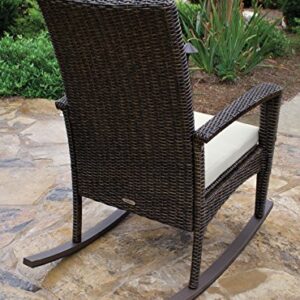 Tortuga Outdoor Bayview Patio Rocking Chair, 35 1/2'' D x 28'' W x 40 1/2'' H, Pecan