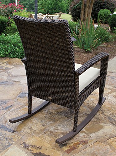 Tortuga Outdoor Bayview Patio Rocking Chair, 35 1/2'' D x 28'' W x 40 1/2'' H, Pecan