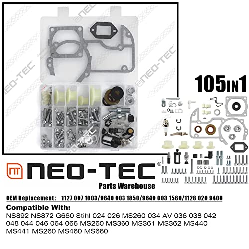 NEO-TEC Bolts Bar Nut Stud Screws Hardware Kit Fit for Stihl MS260 MS360 MS440 MS441 MS460 MS461 MS660