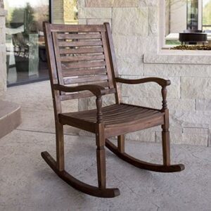 acacia wood patio rocking chair in dark brown
