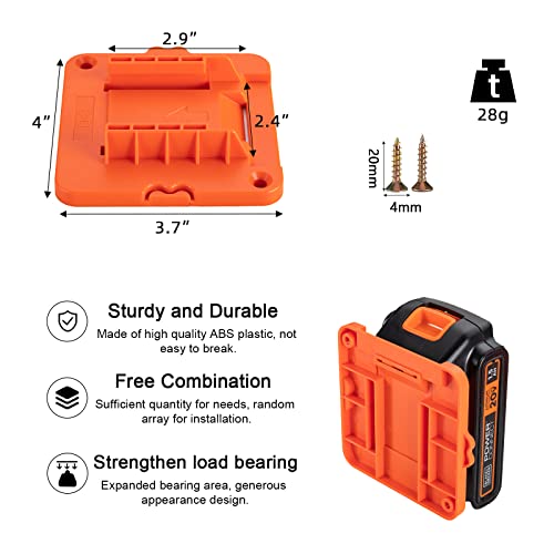 Crivnhar 5 Pack Battery Holder for Black+Decker 20V Battery Mounts Dock Holder Fit for LBXR20 LB20(w/10 Screws, No Battery)