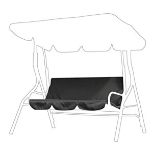 topincn swing cushion cover, 3 seat premium 190t polyester taffeta swing seat cover outdoor waterproof swing chair protective cover for patio courtyard garden 59.1 x 19.7 x 3.9in(black)