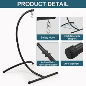 Homgava Hammock Chair Stands Hanging Hammock Stands,C Stand for Swing Chair Heavy Duty Steel Egg Chair Stand Only,Maximum Weight 330lbs Capacity Indoor/Outdoor…