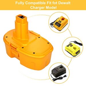 2-Pack 18V DC9096 Replacement Battery Compatible with Dewalt 18-Volt Ni-Mh Battery DC9098 DC9099 DW9095 DW9096 DW9098 DE9038 DE9039 DE9098 Cordless Power Tools, yellow