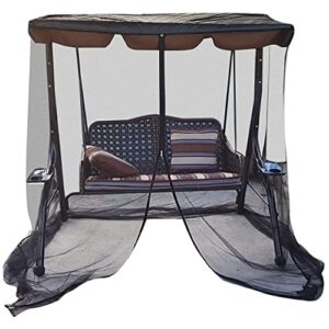 patio swing mosquito netting polyester mesh screen with zipper opening outdoor swing chair mosquito net for patio 2 person