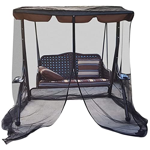 Patio Swing Mosquito Netting Polyester Mesh Screen with Zipper Opening Outdoor Swing Chair Mosquito Net for Patio 2 Person