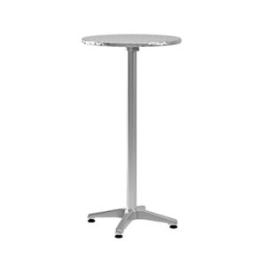 flash furniture 23.25″ round aluminum indoor-outdoor bar height table with flip-up table
