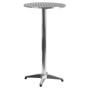 Flash Furniture 23.25" Round Aluminum Indoor-Outdoor Bar Height Table with Flip-Up Table