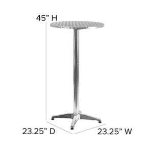 Flash Furniture 23.25" Round Aluminum Indoor-Outdoor Bar Height Table with Flip-Up Table