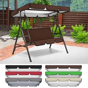 patio swing canopy cover only 2-3 seater swing chair top covers waterproof swing canopy replacement outdoor garden courtyard porch sunscreen protection cover for seat furniture (beige, 78.4×52 in)