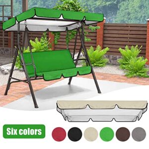 Patio Swing Canopy Cover Only 2-3 Seater Swing Chair Top Covers Waterproof Swing Canopy Replacement Outdoor Garden Courtyard Porch Sunscreen Protection Cover for Seat Furniture (Beige, 78.4×52 in)