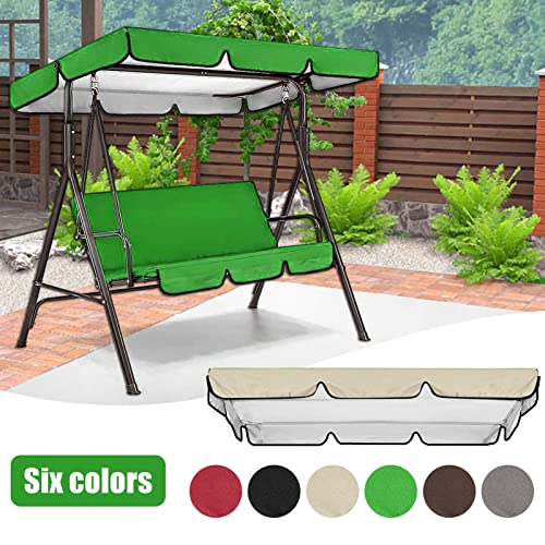 Patio Swing Canopy Cover Only 2-3 Seater Swing Chair Top Covers Waterproof Swing Canopy Replacement Outdoor Garden Courtyard Porch Sunscreen Protection Cover for Seat Furniture (Beige, 78.4×52 in)