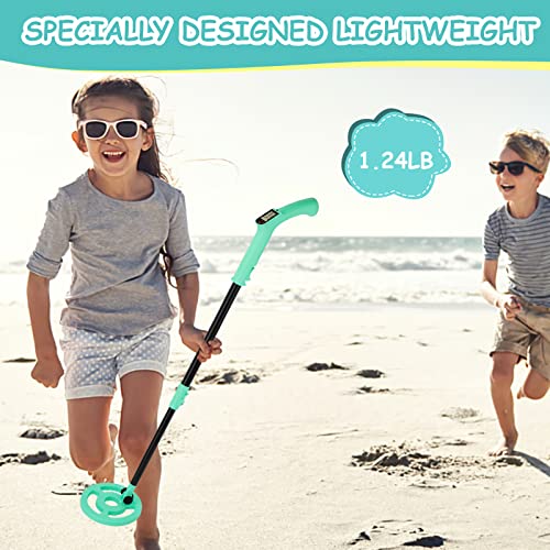 OMMO Metal Detector, Adjustable 27.5”-37.8” Metal Detector for Kids with Intuitive LCD Display, Lightweight Kids Metal Detectors with 6” Search Coil for Exploration Hiking (Blue)