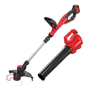 craftsman 20v max weedwacker string trimmer and leaf blower combo kit, battery and charger included (cmck197m1 )