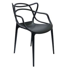 2xhome Set of 4 Black Stackable Contemporary Modern Designer Plastic Chairs with Arms Open Back Armchairs for Kitchen Dining Chair Outdoor Patio Bedroom Accent Patio Balcony Office Work Garden Home