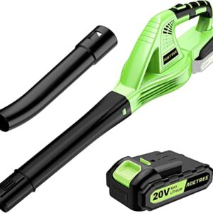 Cordless Leaf Blower - Lightweight Electric Blower with Battery & Charger - 20V Battery Powered Small Handheld Blower for Lawn Care