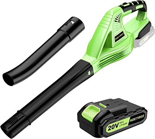 Cordless Leaf Blower - Lightweight Electric Blower with Battery & Charger - 20V Battery Powered Small Handheld Blower for Lawn Care