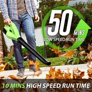 Cordless Leaf Blower - Lightweight Electric Blower with Battery & Charger - 20V Battery Powered Small Handheld Blower for Lawn Care