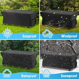 Velway Patio Table Chairs Set Cover Waterproof 67" Lx37 Wx28 H Outdoor Bistro Dining Set Cover Fire Pit Table Cover Furniture Cover Small Rectangle Ultra Windproof UV-Resistant