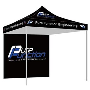 nabai canopy pop up tent for tradeshow 10 x 10 feet, advertising gazebos with your logo (10×10 top canopy+one full wall+13kgs aluminum alloy frame)