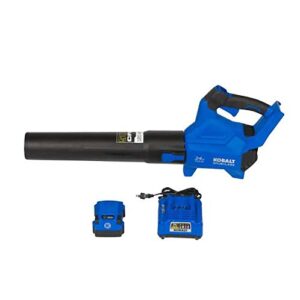 kobalt 24-volt max 120-mph brushless handheld cordless electric leaf blower 4 ah (battery included and charger included)