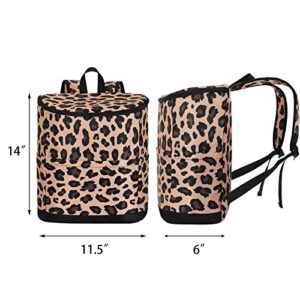 DYSHAYEN Cooler Backpack Insulated Leakproof 24 Cans Soft Lightweight Lunch Backpack Cooler for Lunch Picnic Fishing Hiking Camping Park Beach (Leopard)