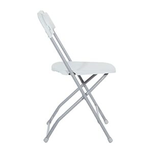 Office Star Resin 5-Piece Folding Square Table and Chair Set, Light Grey