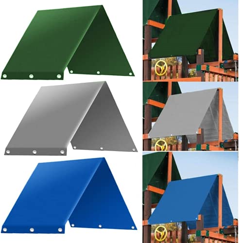 Green SEVENMORE 52 * 90 Inches Outdoor Swingset Shade Kids Playground Roof Canopy Waterproof Cover Replacement Tarp Sunshade (Green)