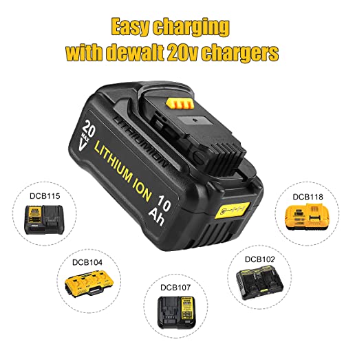 ANTRobut 10000mAh Replacement for Dewalt Batteries 20V DCB200 DCB208 DCB210 Compatible with Dewalt 20V MAX Battery