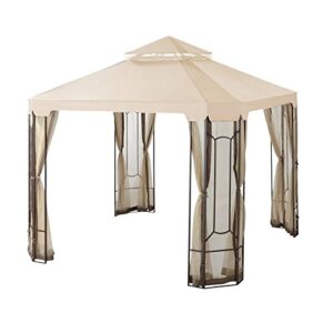 garden winds replacement canopy for the cottleville gazebo – riplock 350 – beige