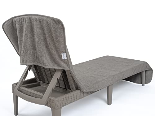 Cotton Paradise, Lounge Chair Towel, 100% Cotton Chaise Lounge Towel with Pocket, Oversized Pool Towel, 30*86 inches Pool Chair Towel, Gray