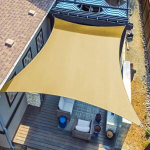axt shade rectangle sun shade sail, 8′ x 12′ sand sunshades sails patio cover canopy shades for outdoor activity