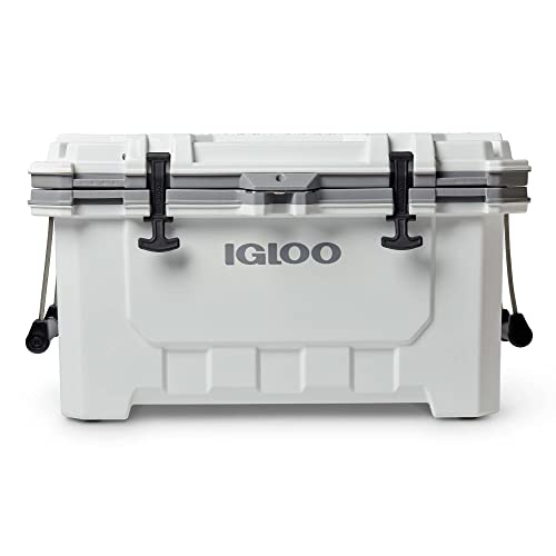 Igloo White IMX 70 Qt Lockable Insulated Ice Chest Injection Molded Cooler with Carry Handles