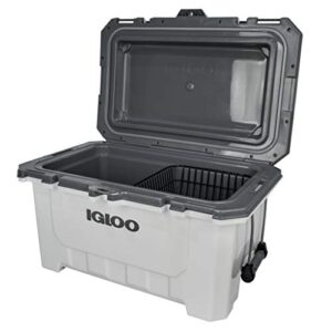 Igloo White IMX 70 Qt Lockable Insulated Ice Chest Injection Molded Cooler with Carry Handles
