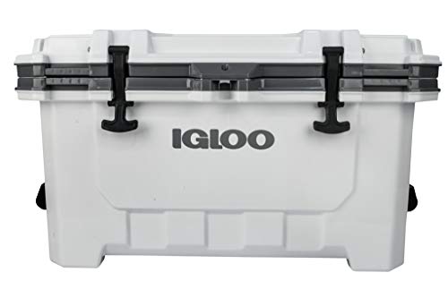 Igloo White IMX 70 Qt Lockable Insulated Ice Chest Injection Molded Cooler with Carry Handles