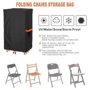 Aaaspark Waterproof Polyester Storage Bag for Plastic, Resin, and Wood Folding Chairs Oxford Cloth Chair Cover Chairs Storage Bag - 1 Pack