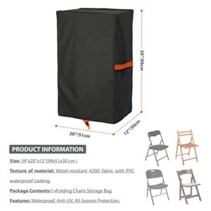 Aaaspark Waterproof Polyester Storage Bag for Plastic, Resin, and Wood Folding Chairs Oxford Cloth Chair Cover Chairs Storage Bag - 1 Pack