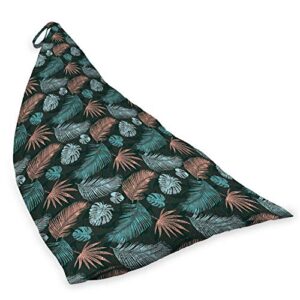 Lunarable Hawaii Lounger Chair Bag, Pastel Colored Exotic Leaves Modern Botanical Pattern Nature Illustration, High Capacity Storage with Handle Container, Lounger Size, Blush and Pale Teal