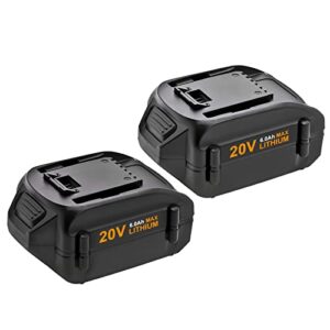 2packs 6.0ah high capacity replacement battery compatible with worx 20 volt lithium battery wa3578 wa3525 wa3520 wa3575 wg151s wg155s wg251s wg540s wg890 wg891 wg255s wg545s cordless power tools