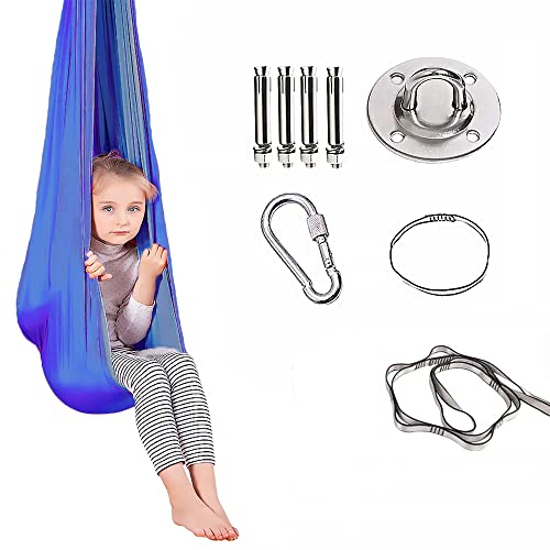 Sensory Swing for Kids Indoor Adjustable Therapy Swing with Special Needs (Hardware Included) for Autism, ADHD, Sensory Integration(Blue)