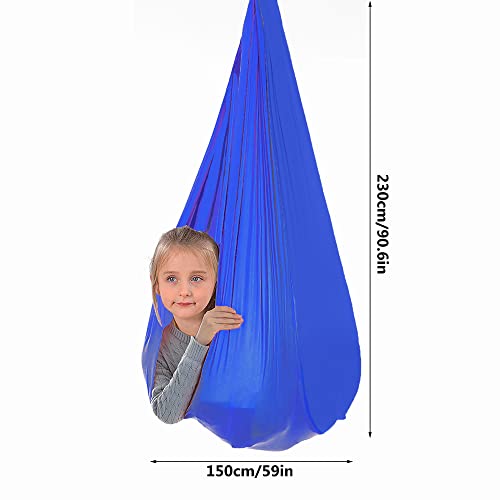 Sensory Swing for Kids Indoor Adjustable Therapy Swing with Special Needs (Hardware Included) for Autism, ADHD, Sensory Integration(Blue)