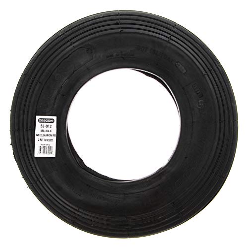 Oregon 58-012 480/400-8 Wheelbarrow Rib Tread Tubeless Tire 2-Ply