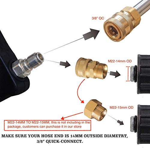 LOVHO Pressure Washers Telescoping Extension Wand Commercial Grade 4000 psi Spray Pole with Support Belt Harness and Gutter Cleaner Attachment