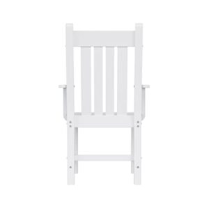 WO Outdoor Indoor Poly Lumber Dining Chair, All Weather, Fade UV Resistant Seat forPatio, Garden, Porch, Deck (White)