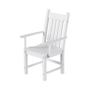 WO Outdoor Indoor Poly Lumber Dining Chair, All Weather, Fade UV Resistant Seat forPatio, Garden, Porch, Deck (White)