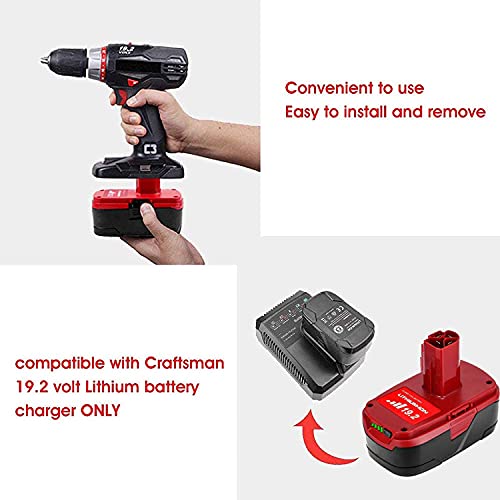 Upgraded 2 Pack 6000mAh 19.2V C3 Replacement Battery Compatible with Craftsman 19.2 Volt Battery Lithium-ion XCP DieHard 315.115410 315.11485 130279005 1323903 120235021 11375 11376 Cordless Tools